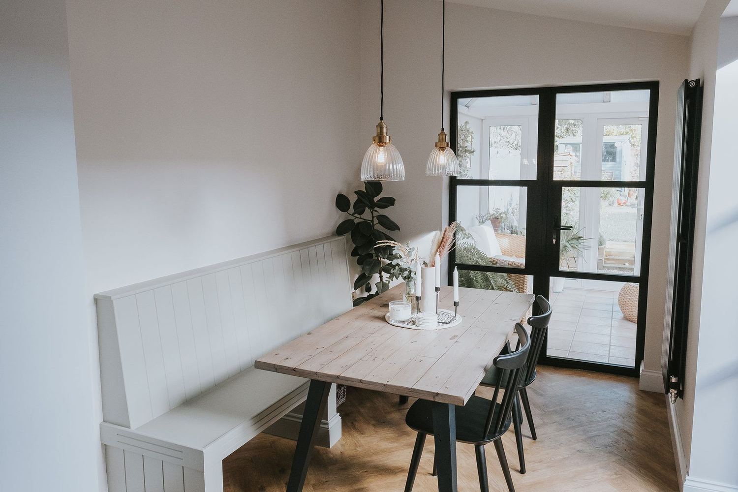 Built-in banquette dining