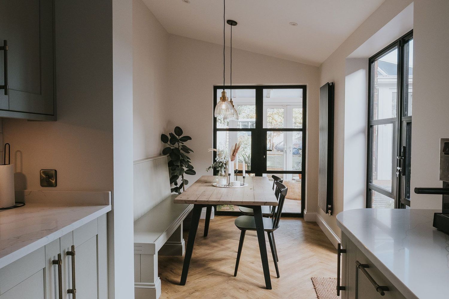 Dining area and pendant lighting