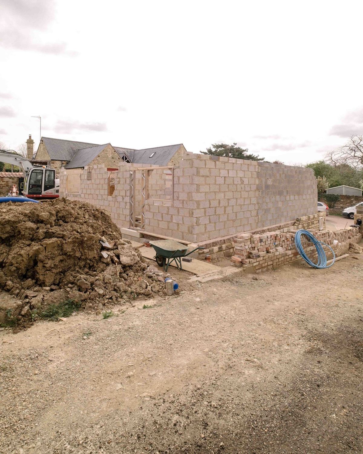 Masonry in progress