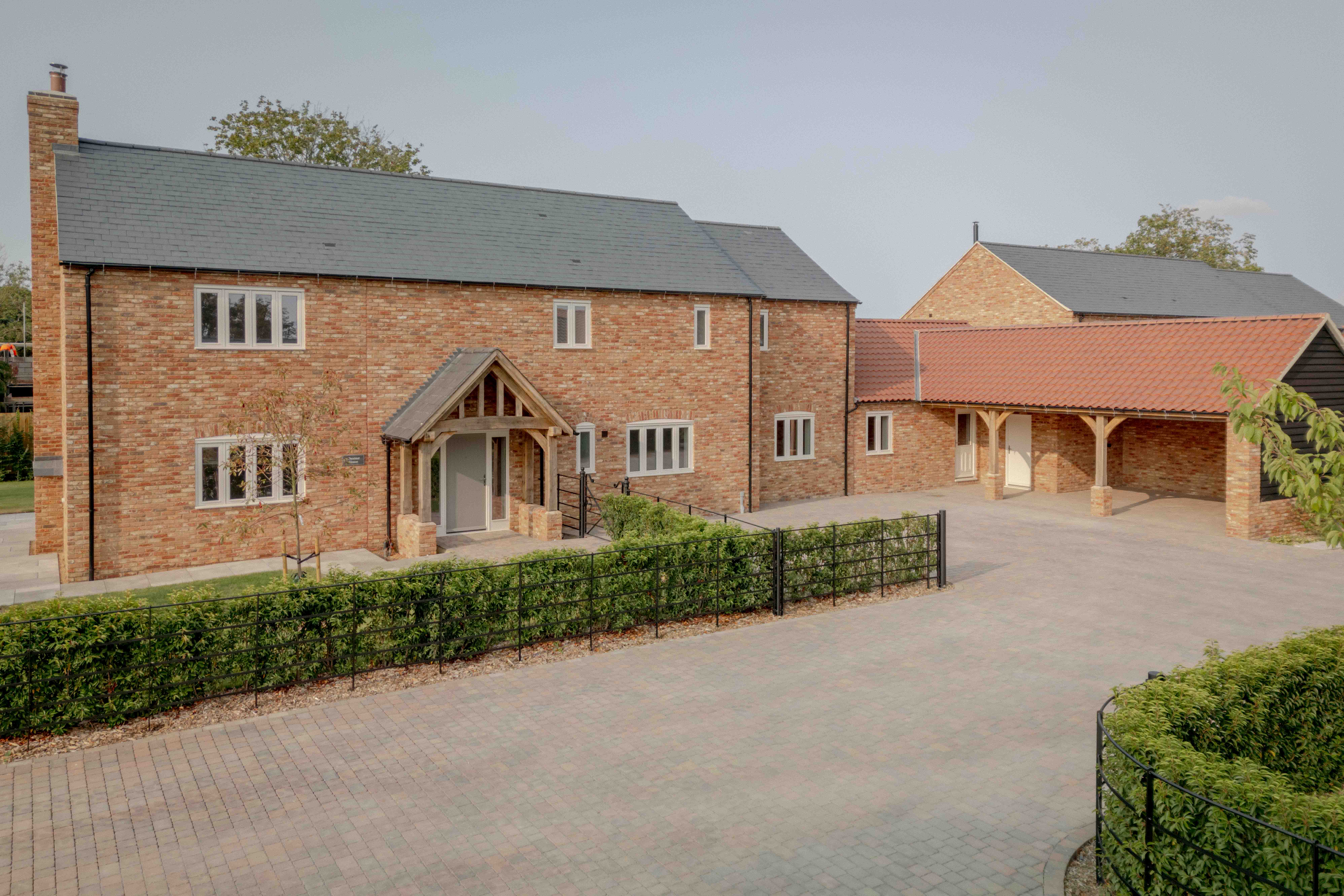 The farmstead and its new homes from above