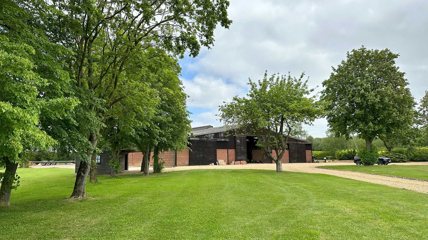 Existing brick barns on the site