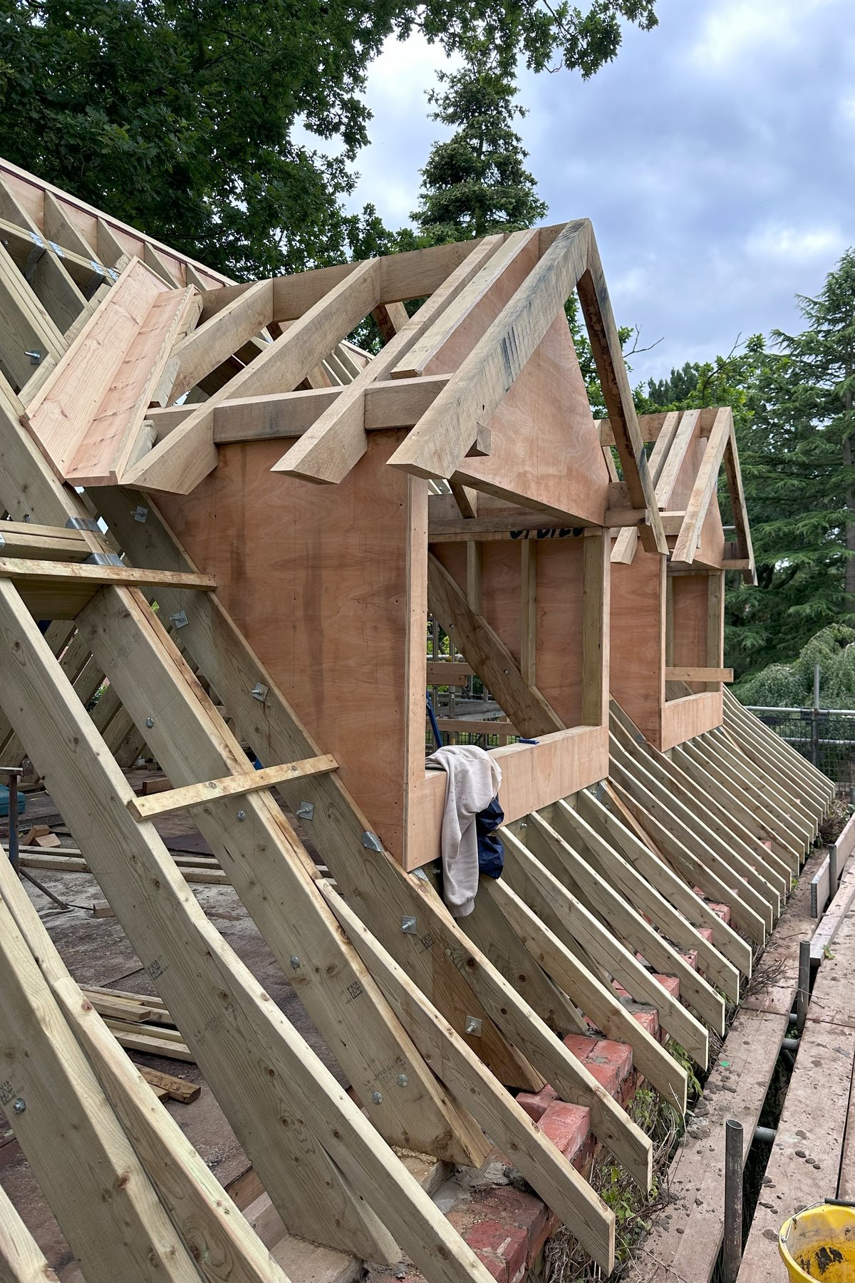 New dormers framed into the annexe roof