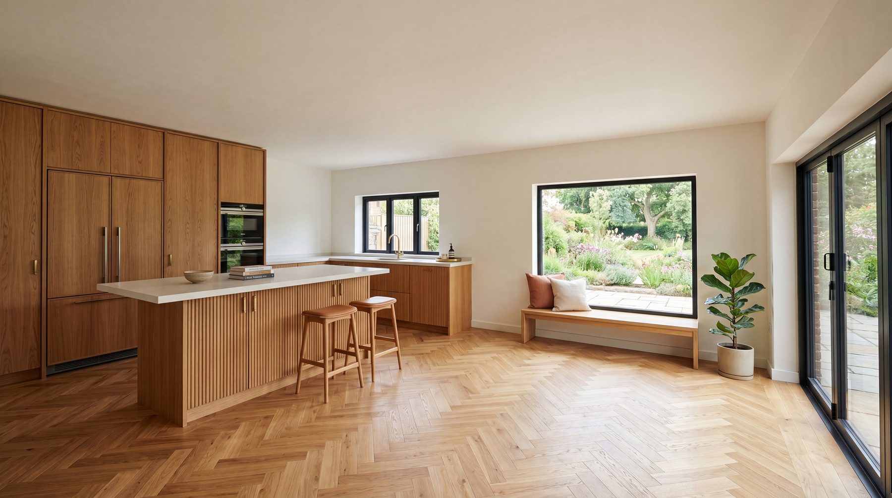 Visualisation — Chelveston barn-style home at dusk